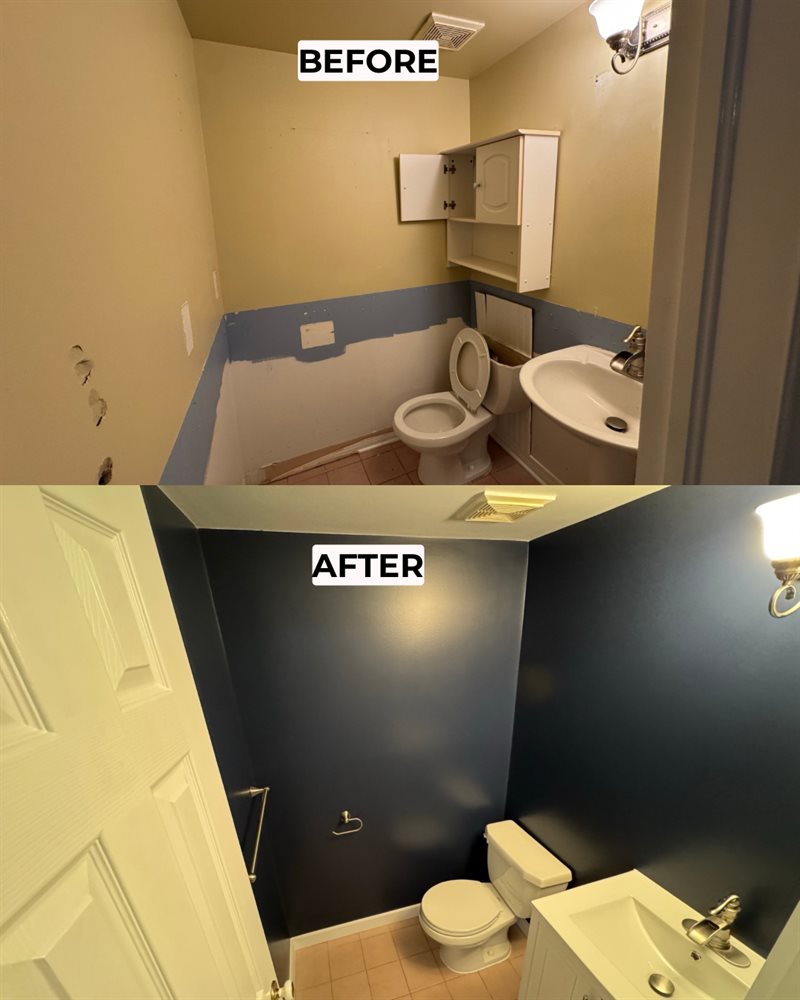 Before and after: powder room refreshed