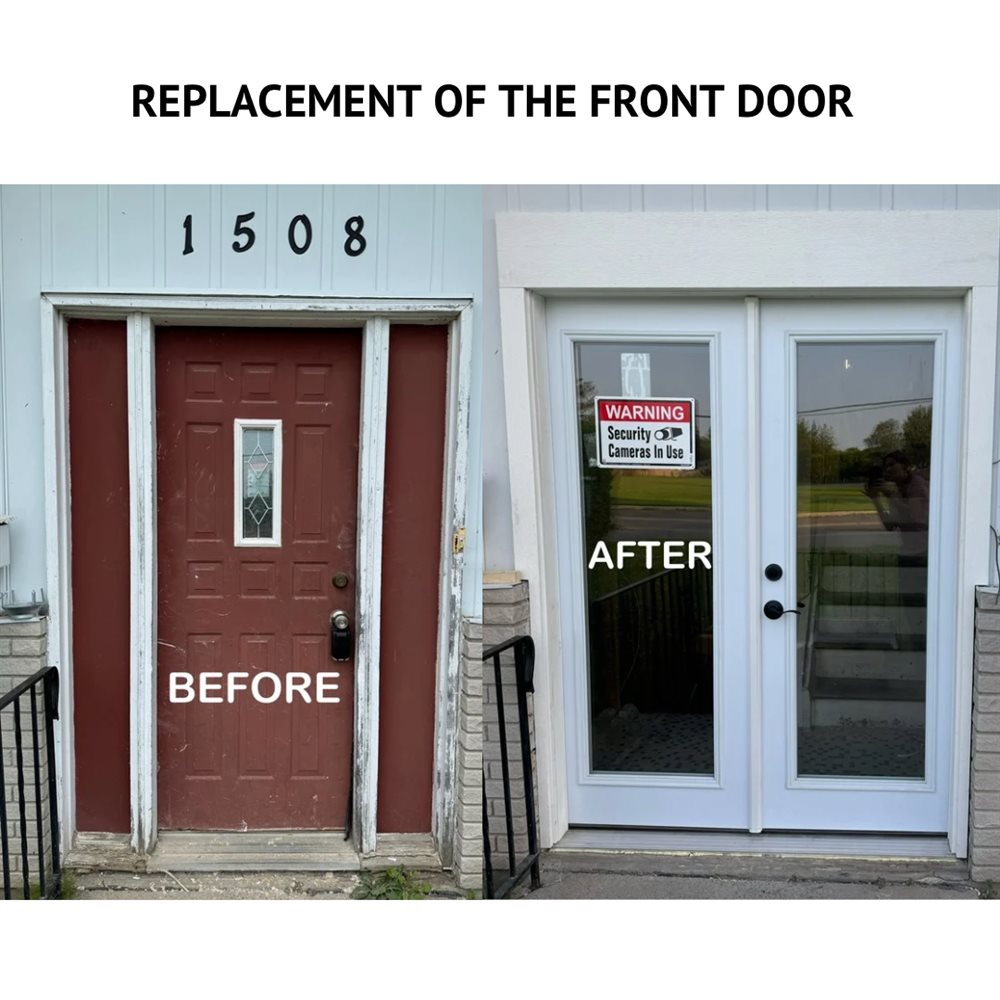Before and after: front entry door replaced